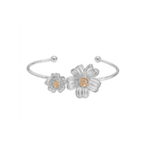 Brazalete Florecer Dos Flores con Topacio Champange